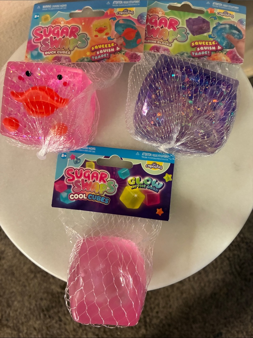 Sugar Swaps Cool & Duck Cubes Trio - Pink & Purple Squishy Toys